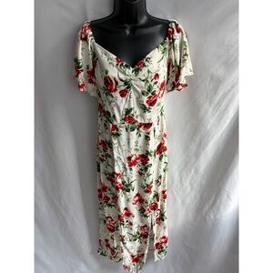 knee length dresses for ladies Blooming Corset Midi Dress